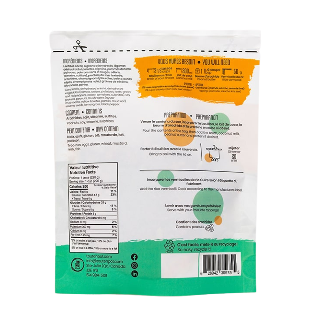 Soupe asiatique aux vermicelles - TOUT EN POT